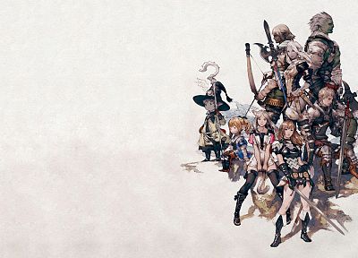 Final Fantasy XIV, простой фон, белый фон - обои на рабочий стол
