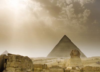 архитектура, Египет, сфинкс, пирамиды, Великая пирамида в Гизе - обои на рабочий стол