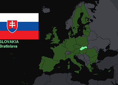 флаги, Европа, карты, знание, страны, полезно, Словакия - обои на рабочий стол