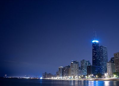 горизонты, Чикаго, ночь - копия обоев рабочего стола