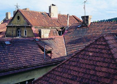 Прага, крыши - оригинальные обои рабочего стола