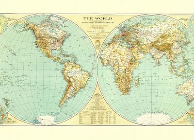 National Geographic, карта мира - обои на рабочий стол