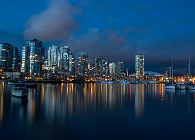 вода, побережье, горизонты, архитектура, корабли, здания, Ванкувер, транспортные средства - обои на рабочий стол
