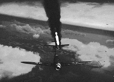 самолет, военный, дым - случайные обои для рабочего стола