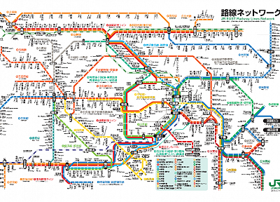 Токио, сеть, информация, железнодорожная, карта метро - обои на рабочий стол