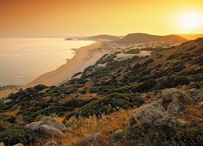 пейзажи, Солнце, Греция, Кипр, греческие острова, пляжи - обои на рабочий стол