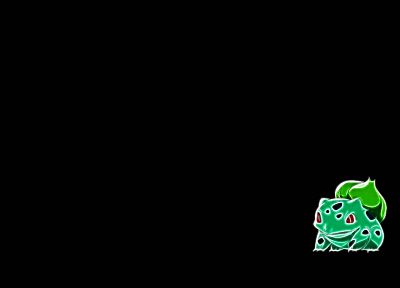 Покемон, Bulbasaur, темный фон - случайные обои для рабочего стола