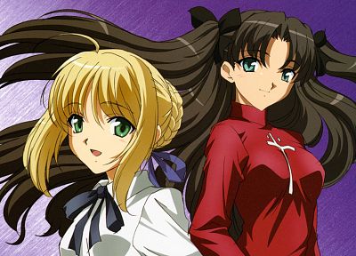 Fate/Stay Night (Судьба), Тосака Рин, Сабля, аниме девушки, Fate series (Судьба) - копия обоев рабочего стола