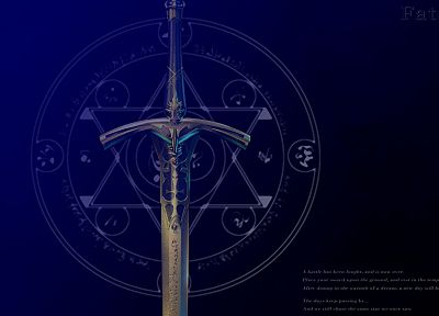 Fate/Stay Night (Судьба), Excalibur, мечи, Fate series (Судьба) - оригинальные обои рабочего стола