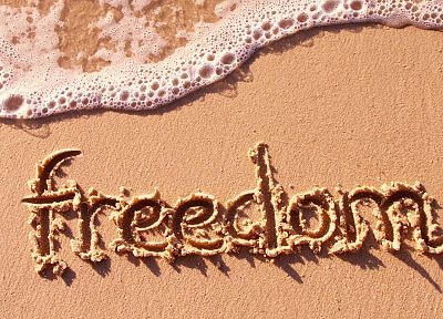 свобода, песок, написание, пляжи - оригинальные обои рабочего стола