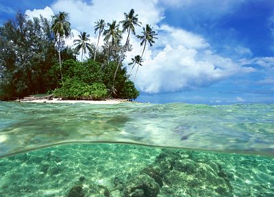 пейзажи, тропический, острова, Соломоновы Острова, сплит- просмотр, море - случайные обои для рабочего стола