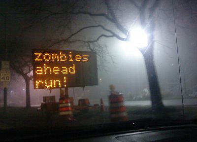 зомби, знаки - обои на рабочий стол
