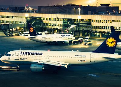 самолет, аэропортов, Lufthansa, Airbus 319 - оригинальные обои рабочего стола