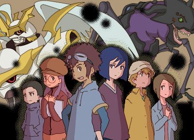 Digimon, аниме, Дэвис, Хикари Камия, Такеру Такаиси, Кен Ichijouji - случайные обои для рабочего стола