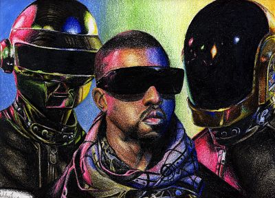 Daft Punk, Kanye West - оригинальные обои рабочего стола