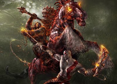 видеоигры, Кратос, Бог войны, лошади - случайные обои для рабочего стола
