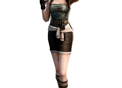 Resident Evil, Джилл Валентайн, 3D девушки, простой фон - оригинальные обои рабочего стола