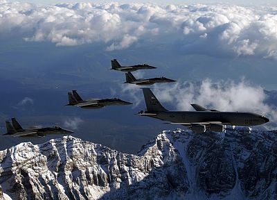 самолет, F-15 Eagle, KC - 135 Stratotanker - оригинальные обои рабочего стола