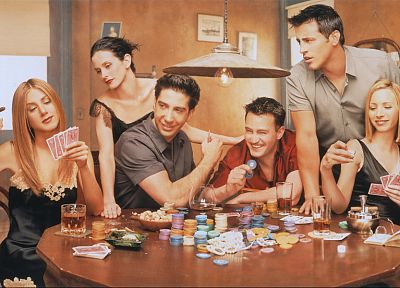 покер, Дженнифер Энистон, друзья, Кортни Кокс, Лиза Кудроу, Мэтт Леблан, Мэттью Перри, Дэвид Швиммер, Рэйчел Грин, Друзья ( телесериал ) - обои на рабочий стол