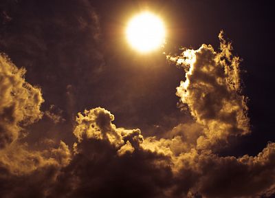 облака, Солнце, небо - случайные обои для рабочего стола
