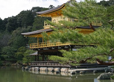 Япония, деревья, пагоды - оригинальные обои рабочего стола