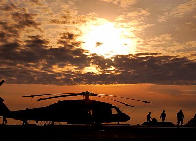 закат, самолет, военный, вертолеты, транспортные средства, UH - 60 Black Hawk - оригинальные обои рабочего стола