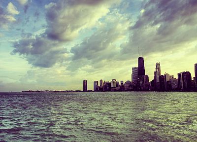 вода, города, Чикаго, небо - случайные обои для рабочего стола