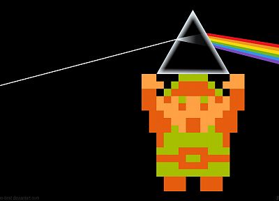 видеоигры, Pink Floyd, Линк, призма, Легенда о Zelda, радуга, ретро-игры - случайные обои для рабочего стола