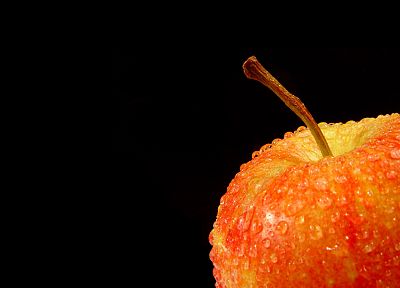 фрукты, еда, капли воды, яблоки, темный фон - похожие обои для рабочего стола