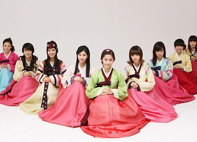 девушки, Girls Generation SNSD (Сонёсидэ), знаменитости, корейский, K-Pop, корейские одежды - обои на рабочий стол