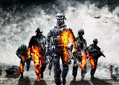 поле боя, пистолеты, игра в кости, тени, Военные Игры, EOTech, Battlefield 3, Battlefield Bad Company 2, расплывчатый, игры - оригинальные обои рабочего стола