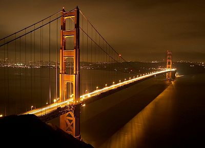 ночь, мосты, Мост Золотые Ворота, Сан - Франциско - случайные обои для рабочего стола
