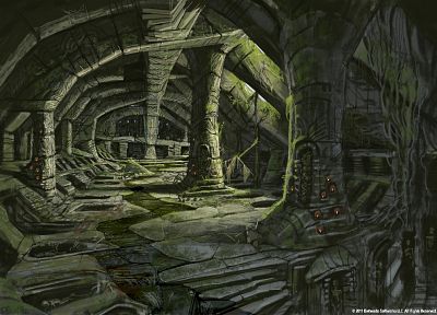 Фэнтази, концепт-арт, The Elder Scrolls V : Skyrim - оригинальные обои рабочего стола